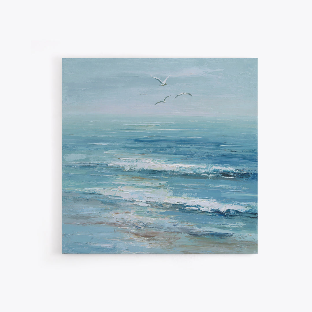 Hotel Coastal Landscape Framed Canvas Print, Master Bedroom, Neutral Decor, Bedroom Decor, Oil Painting, Sanctuary, Home Decor, MAS-1x1-21