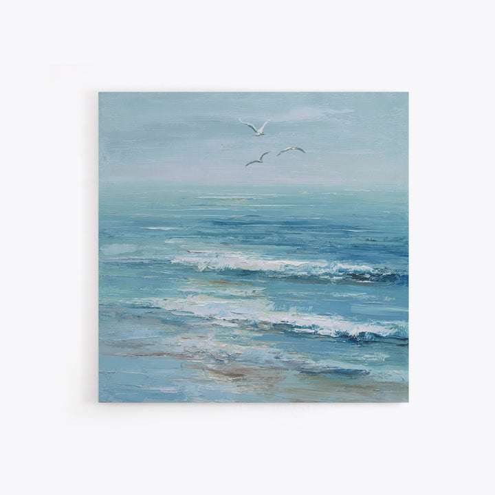 Hotel Coastal Landscape Framed Canvas Print, Master Bedroom, Neutral Decor, Bedroom Decor, Oil Painting, Sanctuary, Home Decor, MAS-1x1-21