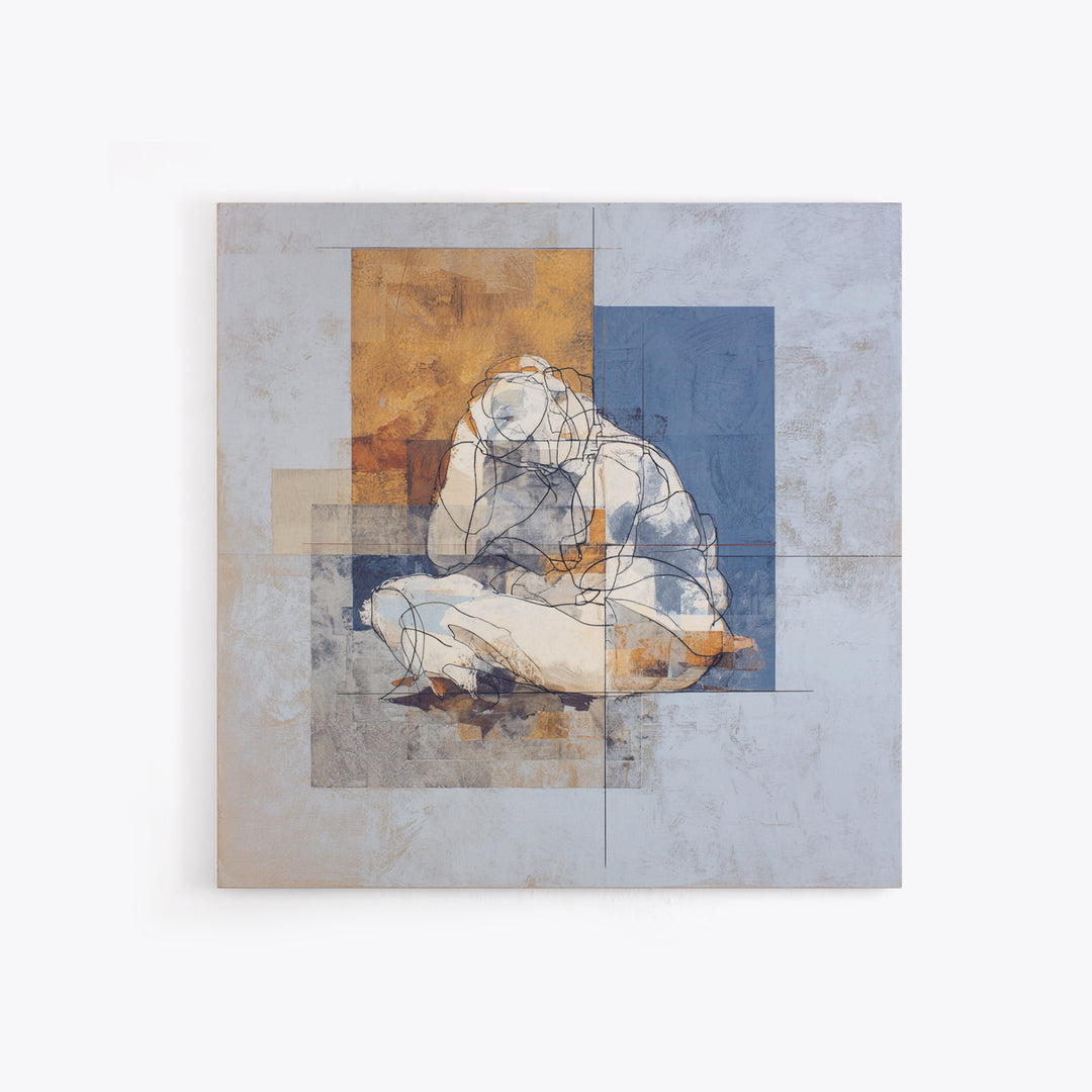 Classical Reclining Figure Implied Through Line Art Canvas Print, Master Bedroom, Wall Decor Bedroom, Bedroom Decor, Sanctuary, MAS-1x1-22
