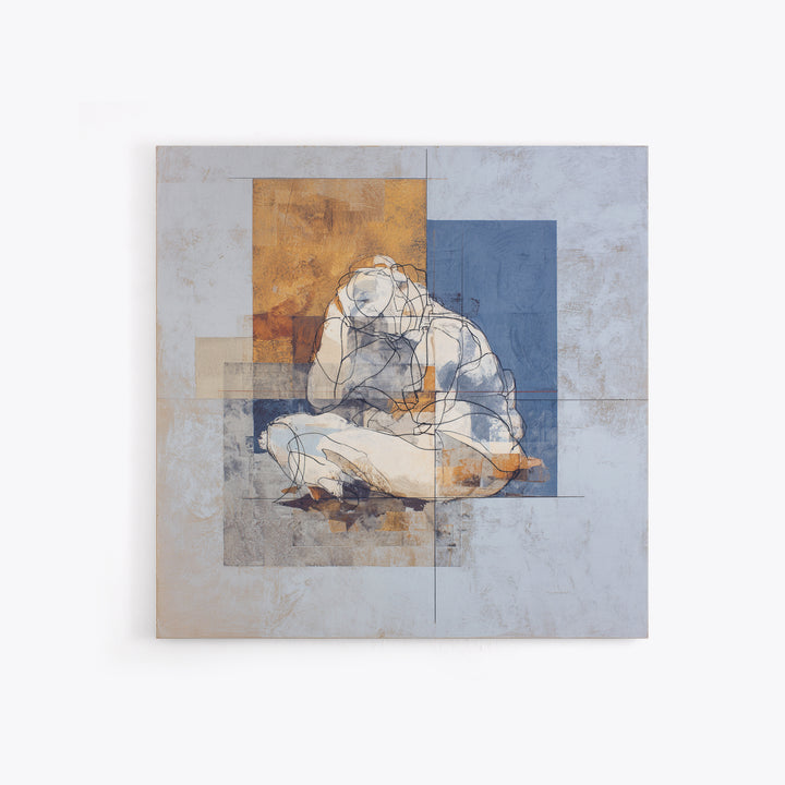 Classical Reclining Figure Implied Through Line Art Canvas Print, Master Bedroom, Wall Decor Bedroom, Bedroom Decor, Sanctuary, MAS-1x1-22
