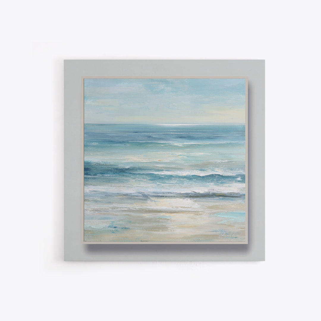 Elegant Moonlit Ocean Horizon Canvas Print, Master Bedroom, Room Decor, Bedroom Decor, Fine Art, Sanctuary, Wall Decal, MAS-1x1-25