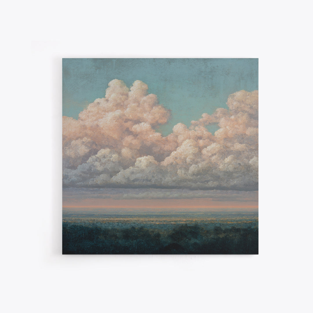 Blush and Taupe Cloudscape Canvas Print, Master Bedroom, Over Bed Wall Art, Bedroom Decor, Oil Painting, Sanctuary, MAS-1x1-30