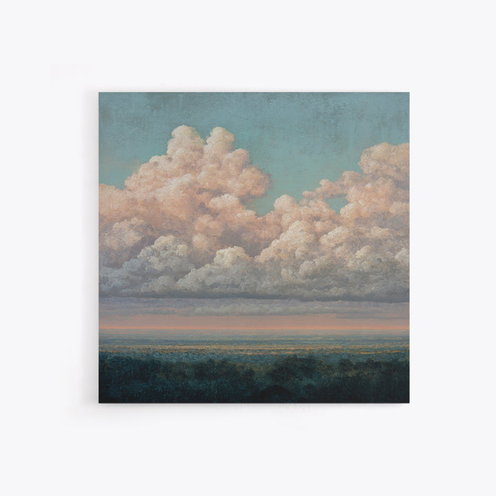 Blush and Taupe Cloudscape Canvas Print, Master Bedroom, Over Bed Wall Art, Bedroom Decor, Oil Painting, Sanctuary, MAS-1x1-30