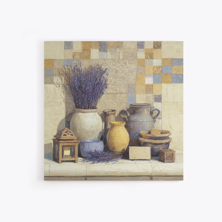 Lavender Field at Twilight Framed Canvas Print, Master Bedroom, Set of 2 Prints, Bedroom Decor, Abstract Art, Sanctuary, MAS-1x1-42