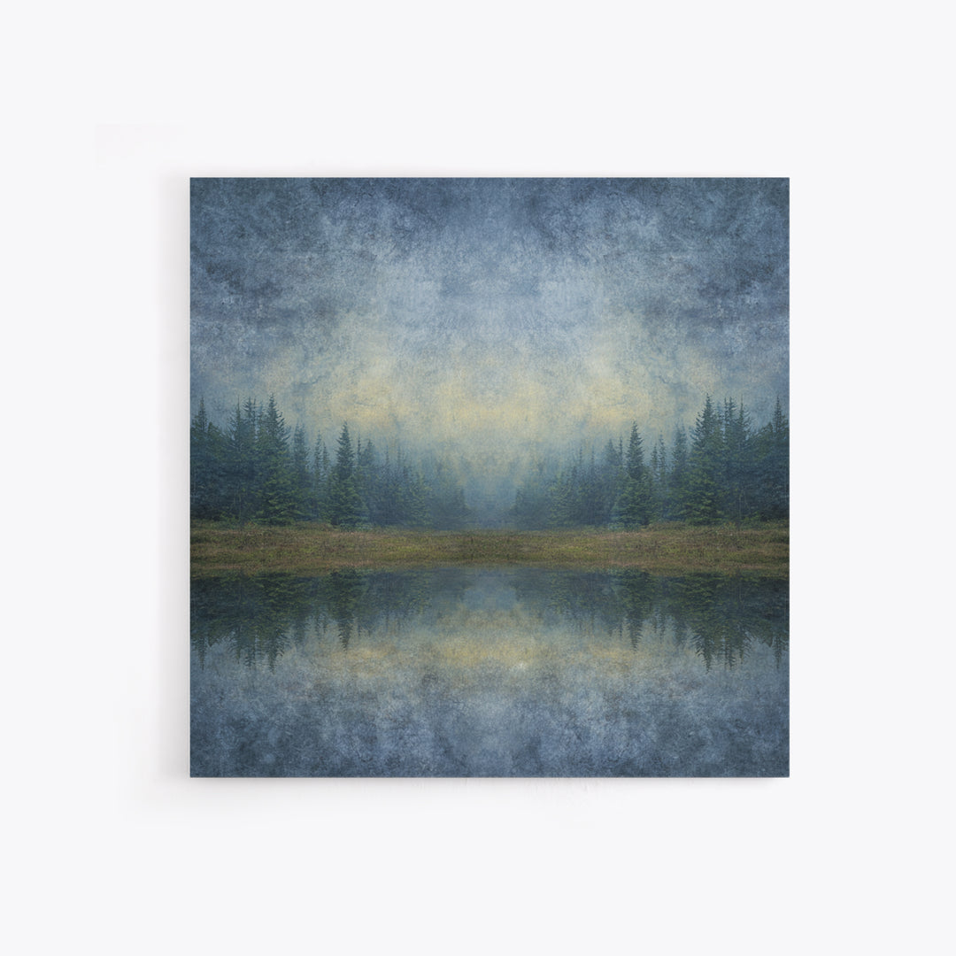 Calm Misty Forest Panorama Framed Canvas Print, Master Bedroom, Bedroom Prints, Bedroom Decor, Sanctuary, Gallery Decor, MAS-1x1-52