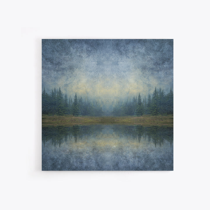 Calm Misty Forest Panorama Framed Canvas Print, Master Bedroom, Bedroom Prints, Bedroom Decor, Sanctuary, Gallery Decor, MAS-1x1-52