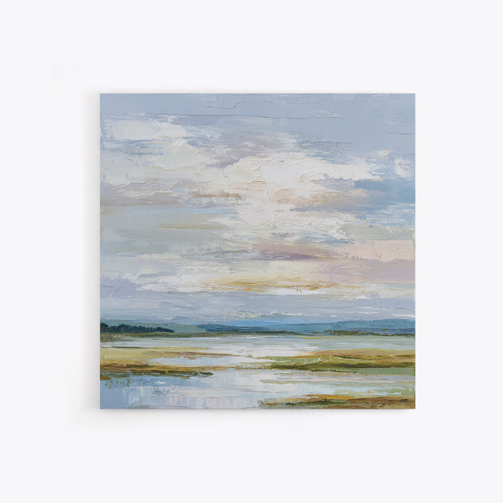 Blush and Taupe Cloudscape Canvas Print, Master Bedroom, Over Bed Wall Art, Bedroom Decor, Oil Painting, Sanctuary, MAS-1x1-54