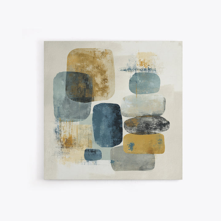 Minimal Stone Shapes Framed Canvas Print, Master Bedroom, Bedroom Prints, Bedroom Decor, Abstract Art, Sanctuary, Gallery Decor, MAS-1x1-64