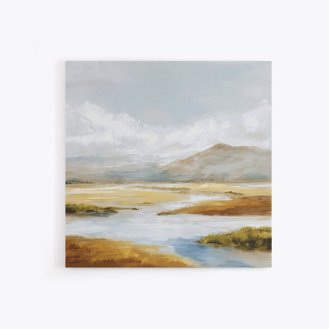Soft Mountain Ridge Canvas Print, Master Bedroom, Minimalist Decor, Bedroom Decor, Oil Painting, Sanctuary, Farmhouse Decor, MAS-1x1-85