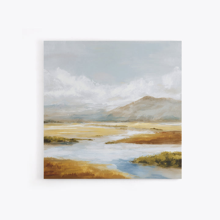 Soft Mountain Ridge Canvas Print, Master Bedroom, Minimalist Decor, Bedroom Decor, Oil Painting, Sanctuary, Farmhouse Decor, MAS-1x1-85