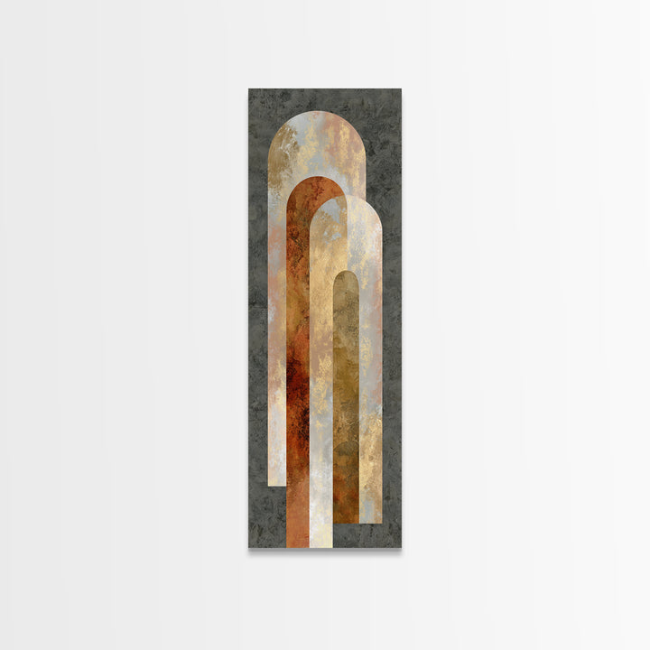 Gold Accented Abstract Arches Framed Canvas Print, Master Bedroom, Wall Decor, Bedroom Decor, Sanctuary, Farmhouse Wall Decor, MAS-1x3-20