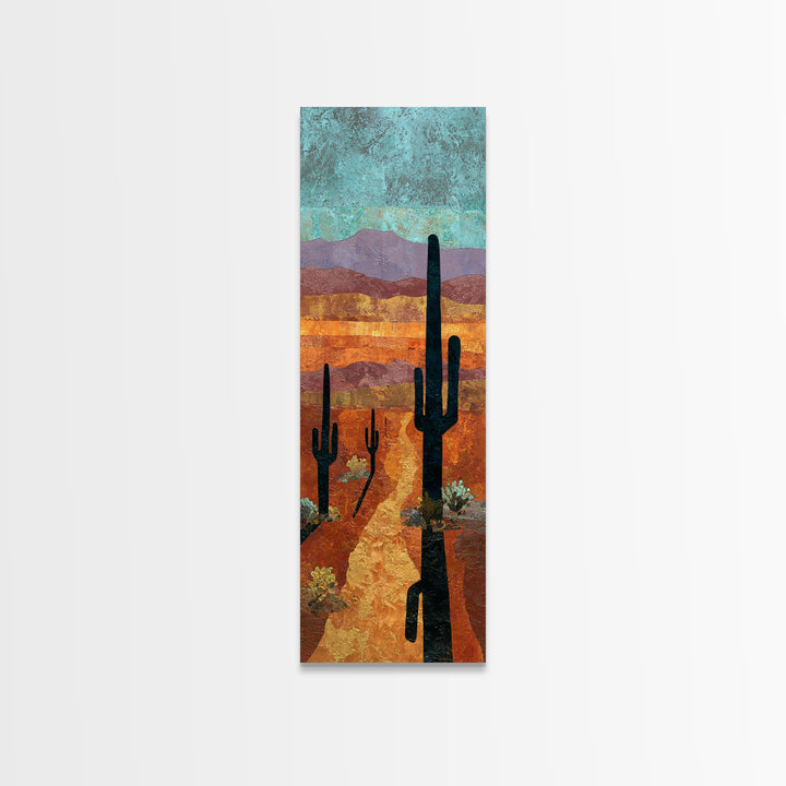 Quiet Desert Dusk Canvas Print, Master Bedroom, Above Bed Wall Decor, Bedroom Decor, Oil Painting, Sanctuary, Textured Painting, MAS-1x3-22
