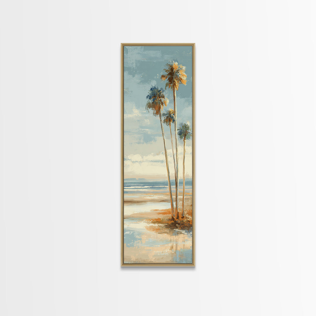 Hotel Coastal Landscape Canvas Print, Master Bedroom, Farmhouse Wall Art, Bedroom Decor, Oil Painting, Sanctuary, MAS-1x3-33
