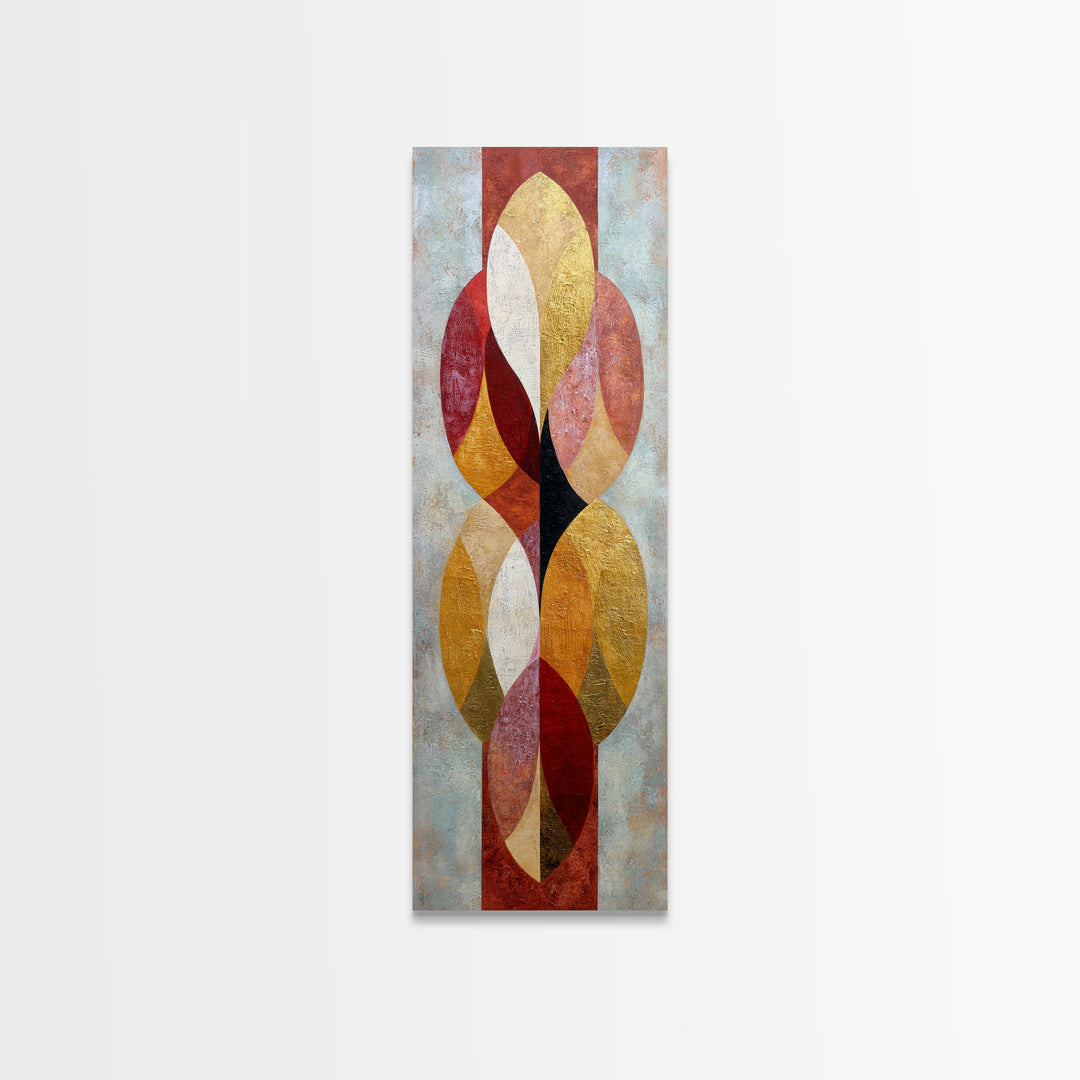 Gold Accented Abstract Arches Canvas Print, Master Bedroom, Bedroom Decor, Sanctuary, Living Room Prints, Wall Decor Bedroom, MAS-1x3-44