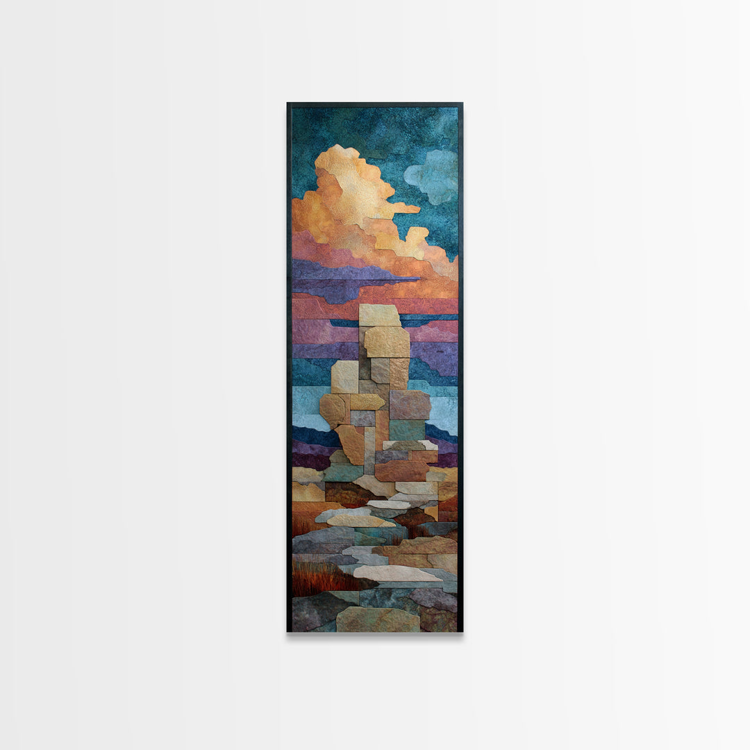 Quiet Desert Dusk Framed Canvas Print, Master Bedroom, Modern Decor, Bedroom Decor, Fine Art, Sanctuary, Wall Decor, Art Print, MAS-1x3-46