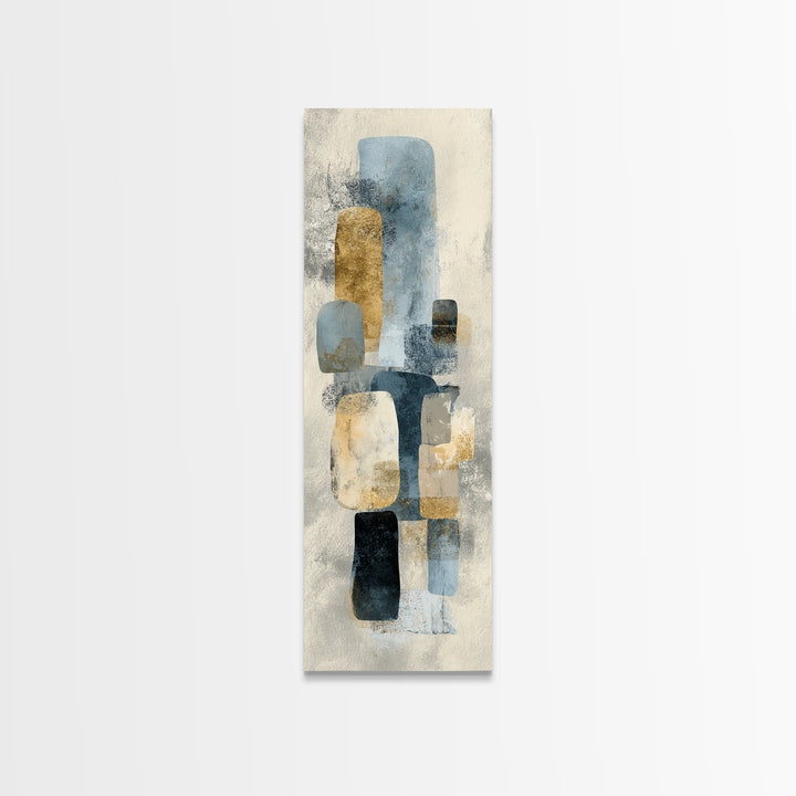 Minimal Stone Shapes Framed Canvas Print, Master Bedroom, Printable Art, Bedroom Decor, Abstract Art, Sanctuary, MAS-1x3-52