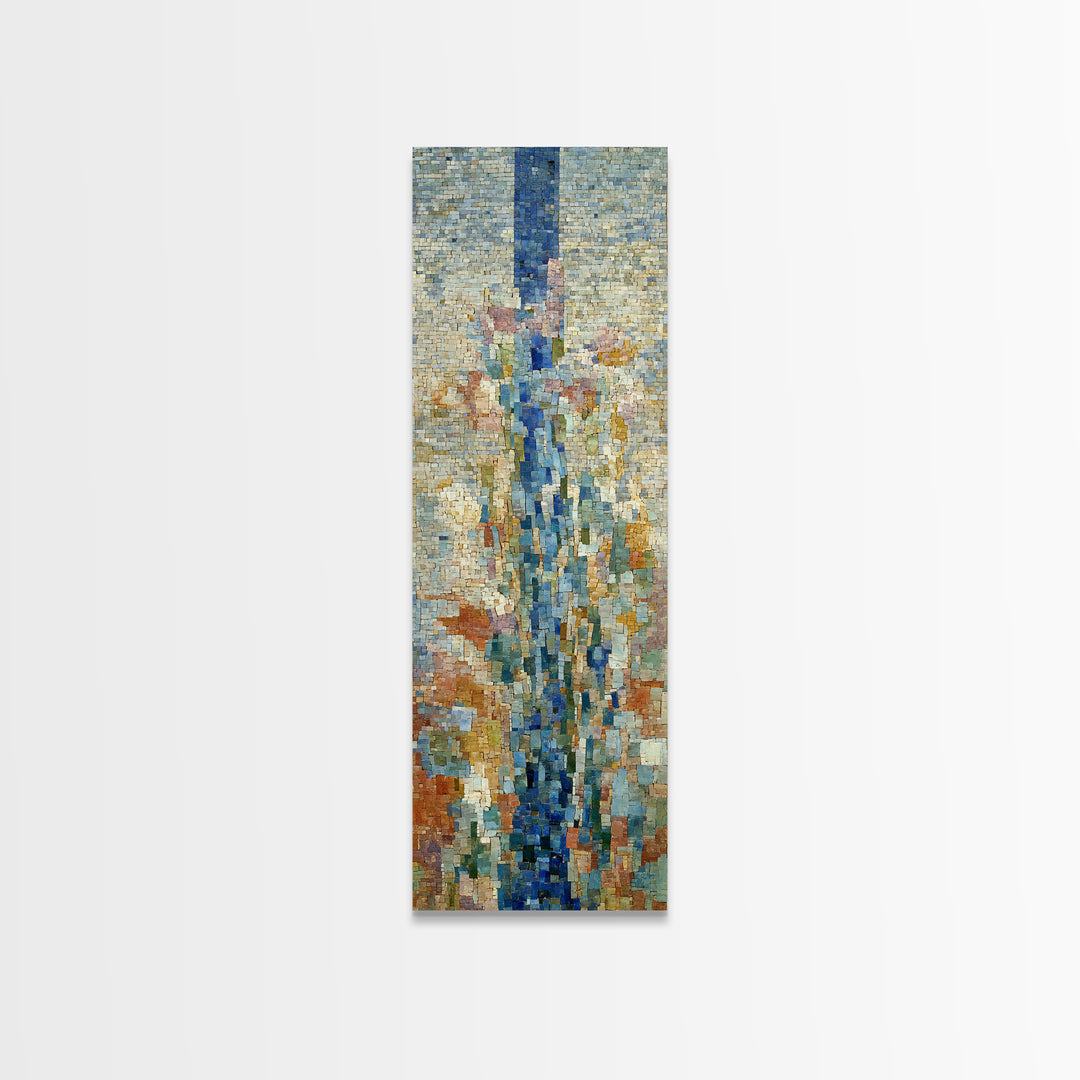 Lavender Field at Twilight Framed Canvas Print, Master Bedroom, Over Bed Wall Art, Bedroom Decor, Oil Painting, Sanctuary, MAS-1x3-54