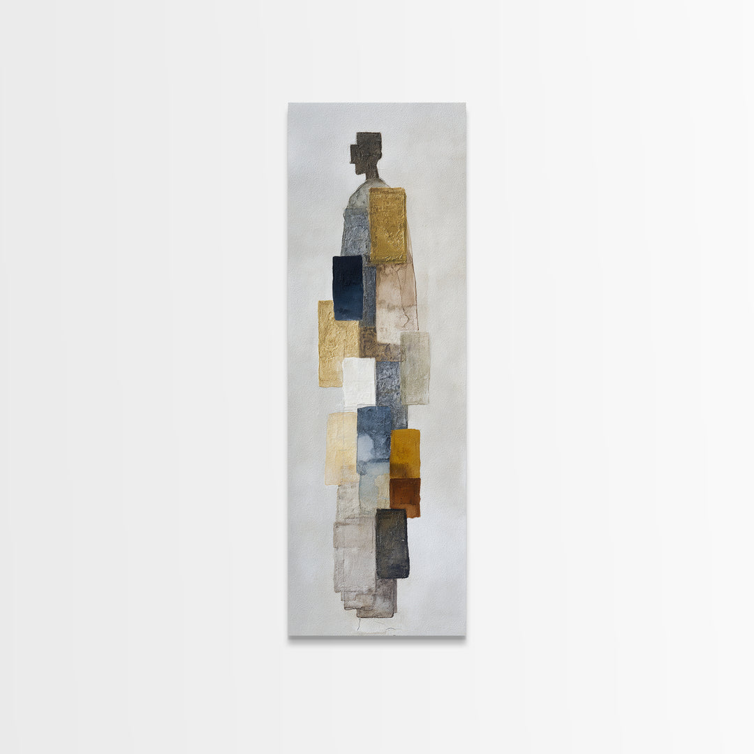 Minimal Two Figure Line Drawing Canvas Print, Master Bedroom, Wall Art Prints, Bedroom Decor, Oil Painting, Sanctuary, MAS-1x3-65