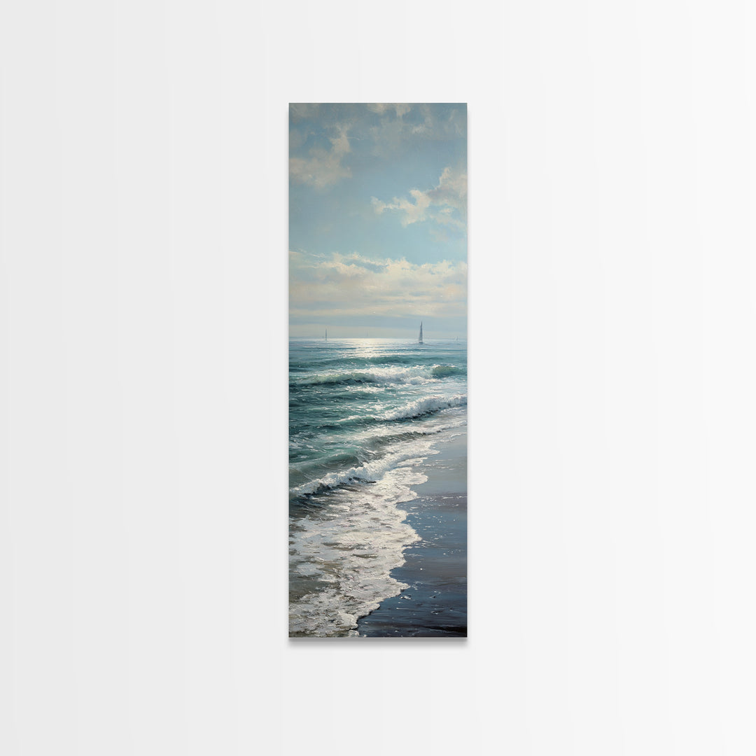 Elegant Moonlit Ocean Horizon Canvas Print, Master Bedroom, Printable Art, Bedroom Decor, Fine Art, Sanctuary, Wall Art Bedroom, MAS-1x3-85