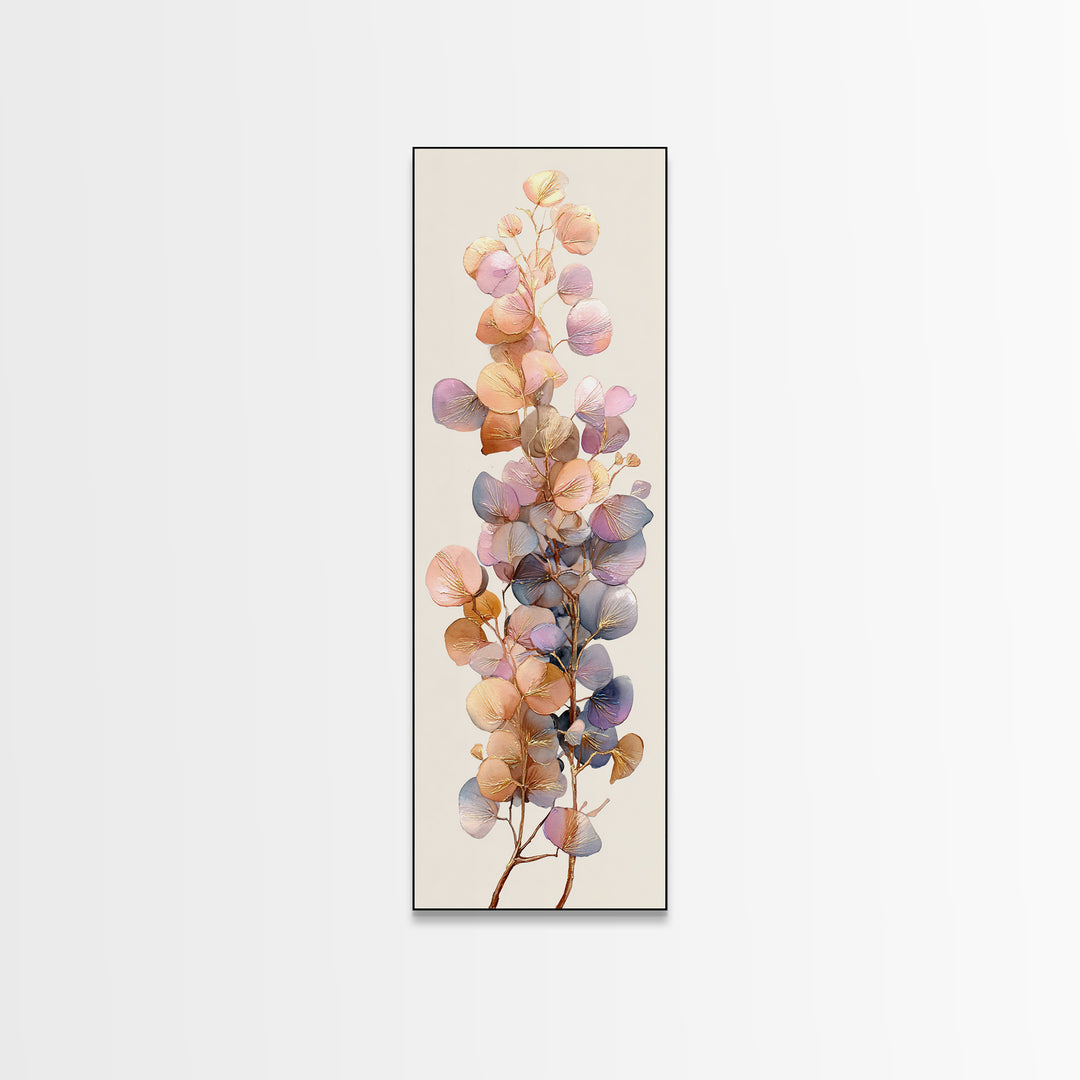Gentle Eucalyptus Watercolor Branches Framed Canvas Print, Master Bedroom, Set of 2 Prints, Bedroom Decor, Fine Art, Sanctuary, MAS-1x3-96
