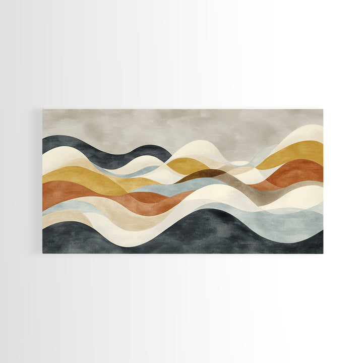Abstract Wave Forms Framed Canvas Print, Master Bedroom, Fine Art Print, Bedroom Decor, Abstract Art, Sanctuary, MAS-2x1-16