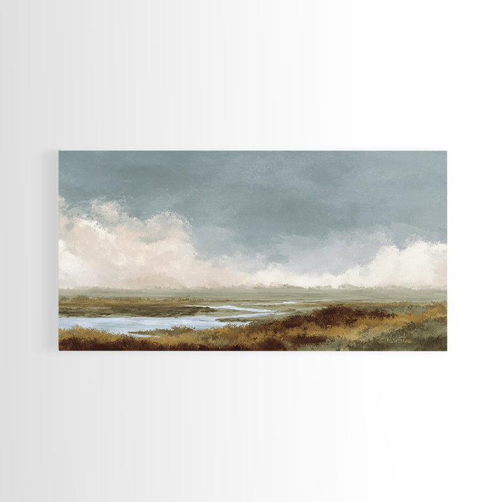 Blush and Taupe Cloudscape Canvas Print, Master Bedroom, Bedroom Decor, Abstract Art, Sanctuary, Printable Art, MAS-2x1-26