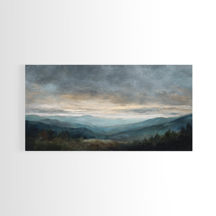 Soft Mountain Ridge Framed Canvas Print, Master Bedroom, Printable Wall Art, Bedroom Decor, Sanctuary, Minimalist Wall Art, MAS-2x1-33