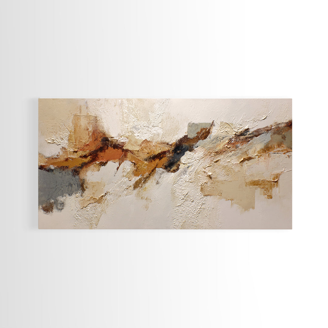 Large Cream Abstract Framed Canvas Print, Master Bedroom, Bedroom Decor, Abstract Art, Sanctuary, Farmhouse Wall Art, MAS-2x1-37