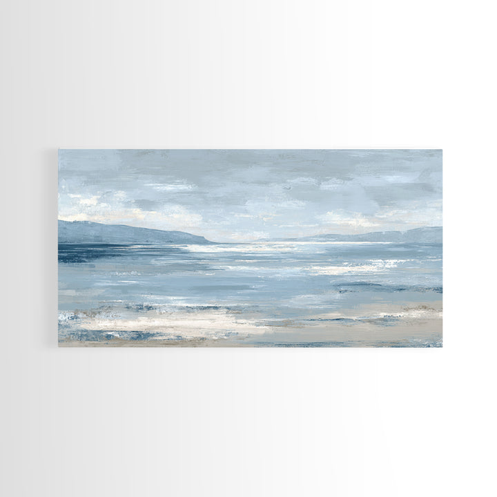 Hotel Coastal Landscape Canvas Print, Master Bedroom, Large Wall Art, Bedroom Decor, Watercolor Art, Sanctuary, Bedroom Prints, MAS-2x1-41