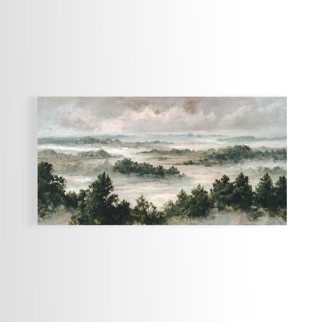 Blush and Taupe Cloudscape Framed Canvas Print, Master Bedroom, Art Print, Bedroom Decor, Fine Art, Sanctuary, Above Bed Decor, MAS-2x1-50