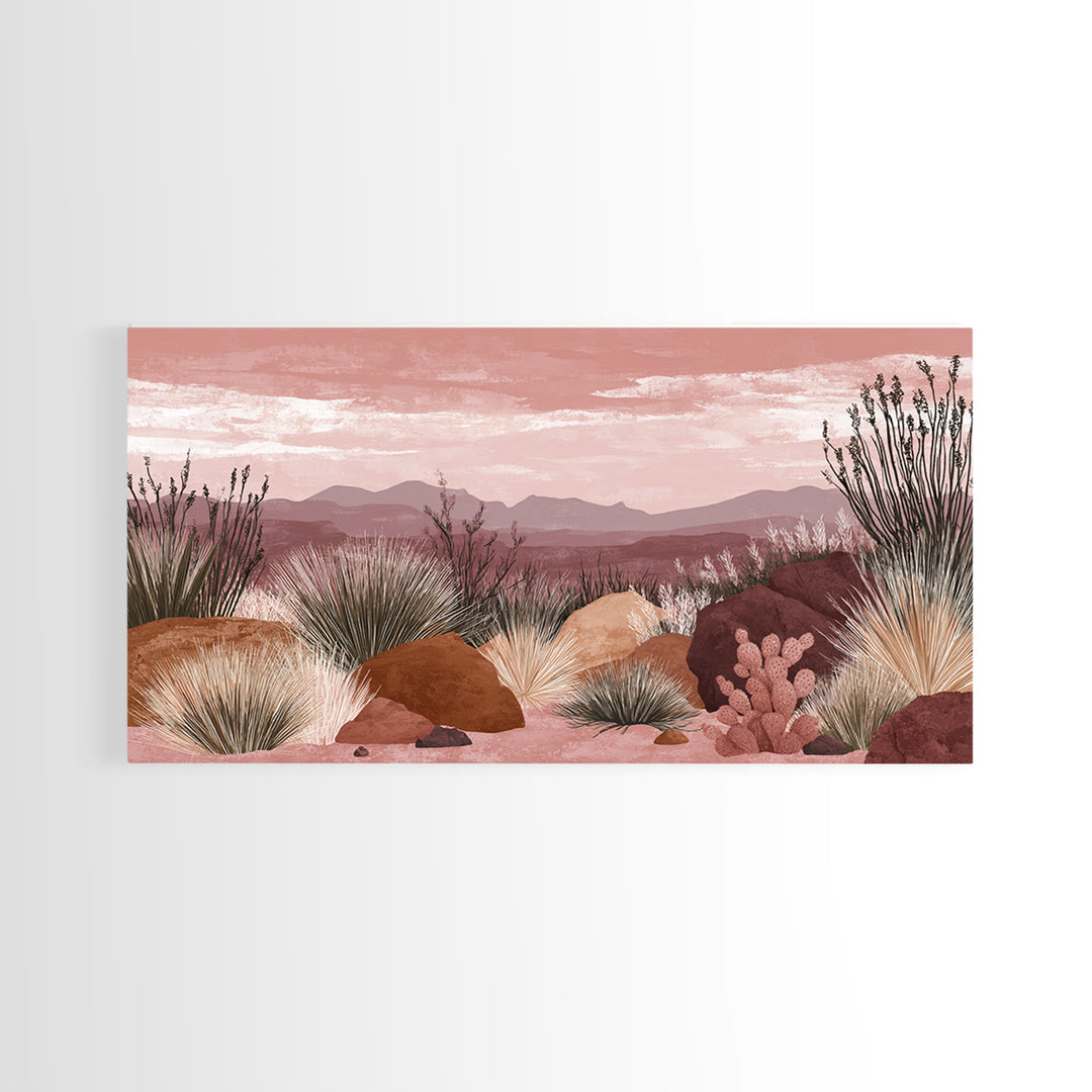 Quiet Desert Dusk Canvas Print, Master Bedroom, Printable Wall Art, Bedroom Decor, Fine Art, Sanctuary, Minimalist Wall Art, MAS-2x1-54