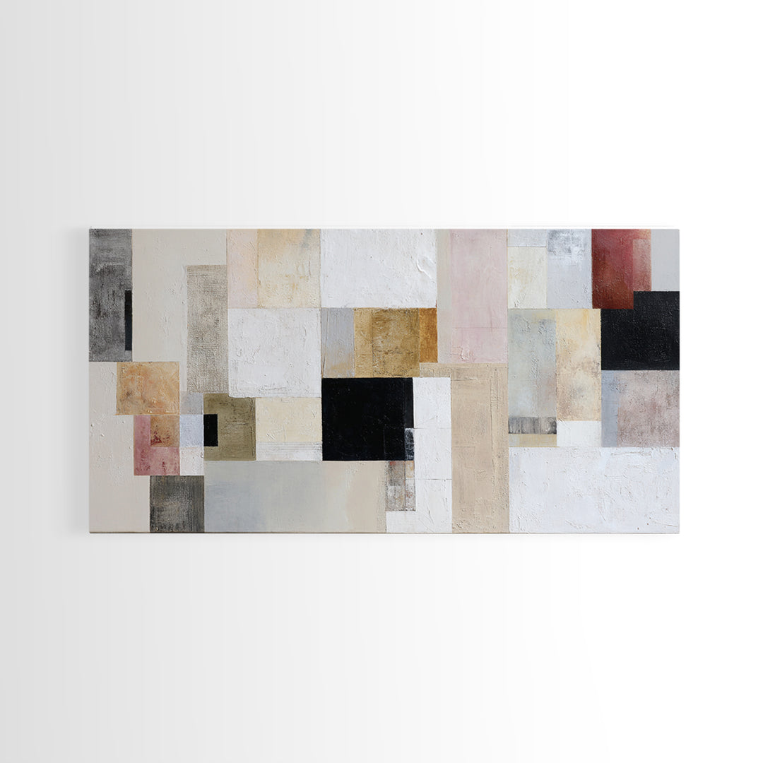Large Cream Abstract Canvas Print, Master Bedroom, Farmhouse Decor, Bedroom Decor, Abstract Art, Sanctuary, Above Bed Wall Art, MAS-2x1-61