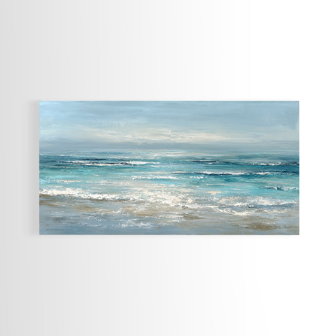 Hotel Coastal Landscape Framed Canvas Print, Master Bedroom, Canvas Print, Bedroom Decor, Sanctuary, Above Bed Wall Art, MAS-2x1-65