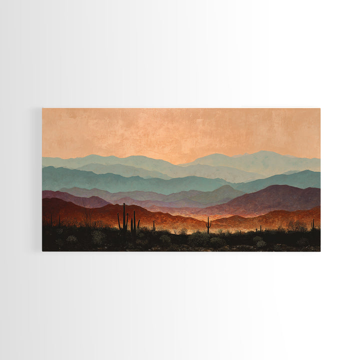 Quiet Desert Dusk Canvas Print, Master Bedroom, Printable Wall Art, Bedroom Decor, Fine Art, Sanctuary, Minimalist Wall Art, MAS-2x1-78