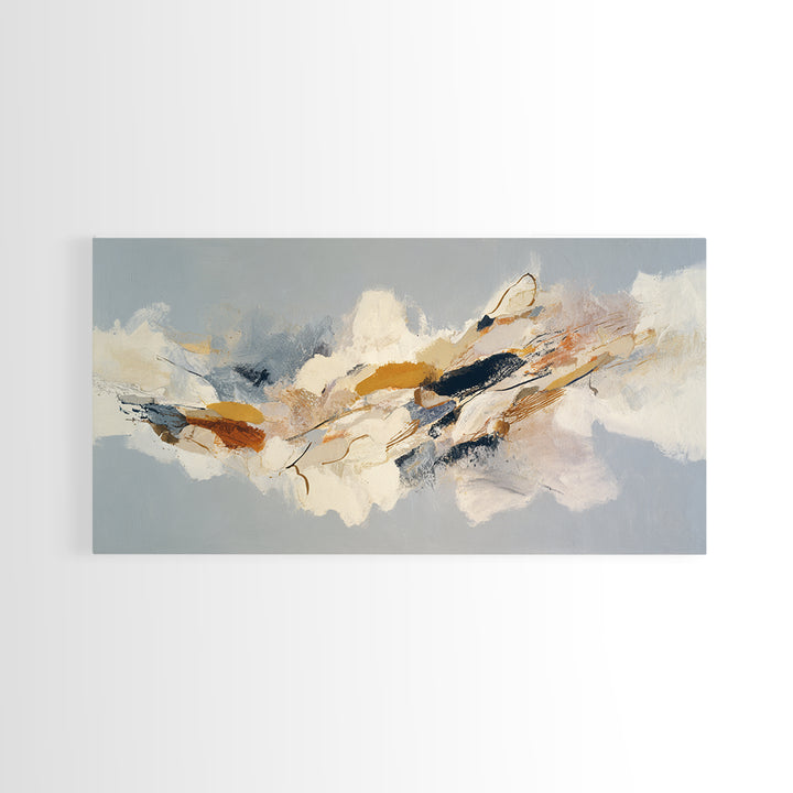 Large Cream Abstract Framed Canvas Print, Master Bedroom, Minimalist Wall Art, Bedroom Decor, Sanctuary, Over Bed Wall Art, MAS-2x1-85