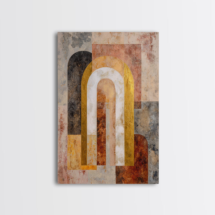 Gold Accented Abstract Arches Canvas Print, Master Bedroom, Gallery Decor, Bedroom Decor, Fine Art, Sanctuary, Wall Art, MAS-2x3-16
