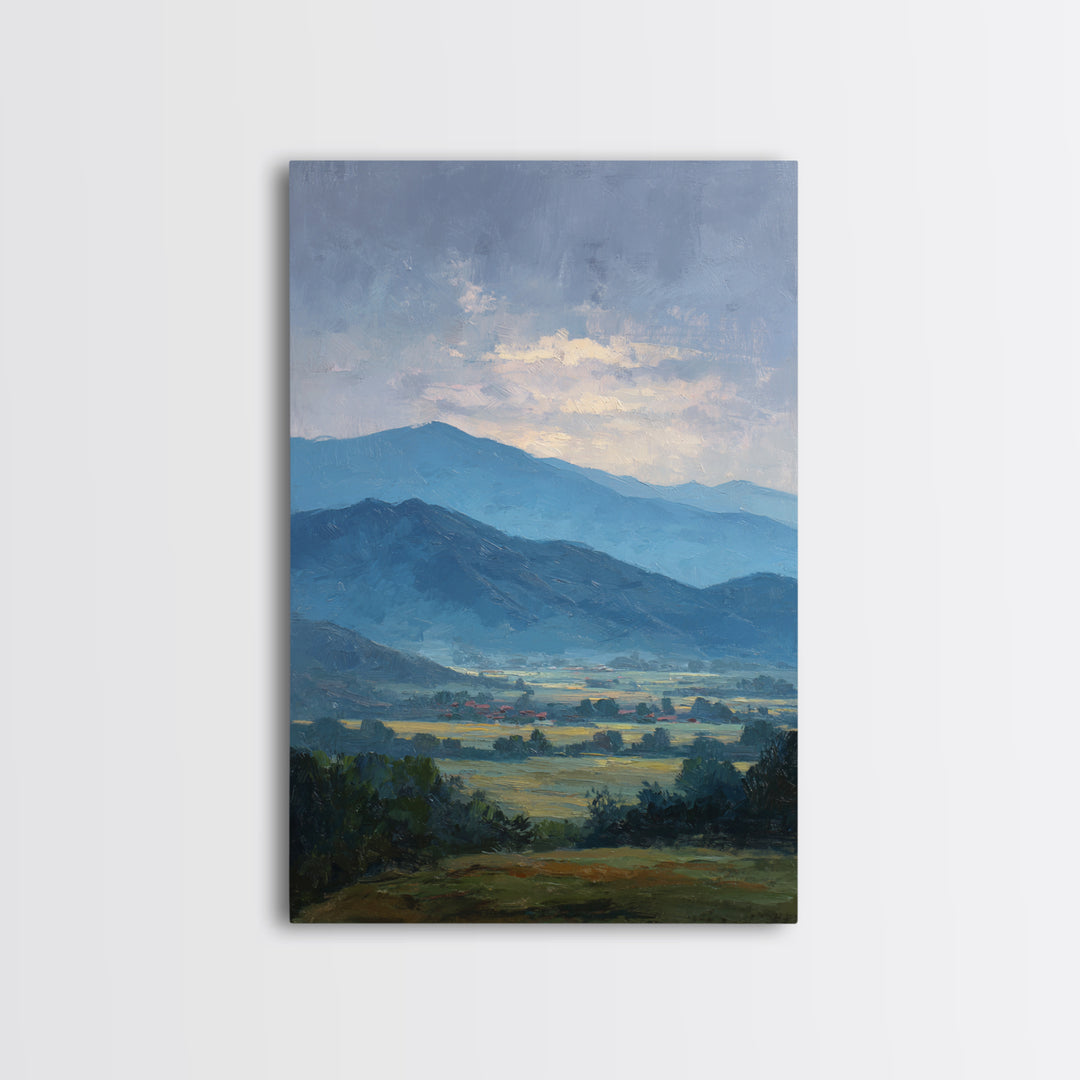 Soft Mountain Ridge Framed Canvas Print, Master Bedroom, Wedding Decor, Bedroom Decor, Fine Art, Sanctuary, Rustic Home Decor, MAS-2x3-21