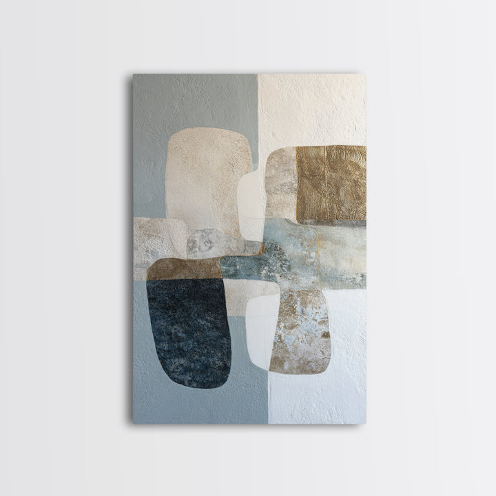 Minimal Stone Shapes Framed Canvas Print, Master Bedroom, Modern Decor, Bedroom Decor, Abstract Art, Sanctuary, Wall Decor, MAS-2x3-24