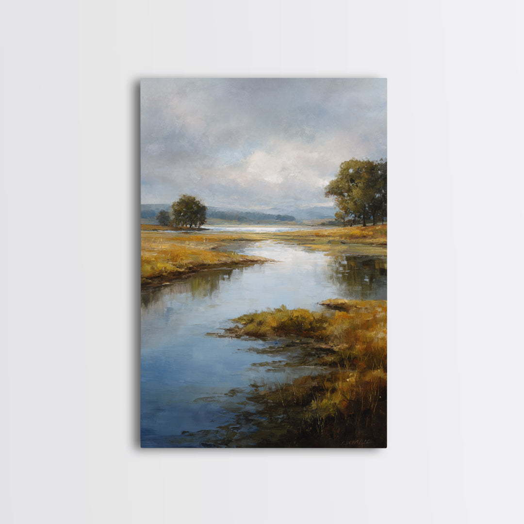 Serene Lake with Pale Morning Reflection Canvas Print, Master Bedroom, Printable Art, Bedroom Decor, Fine Art, Sanctuary, MAS-2x3-39