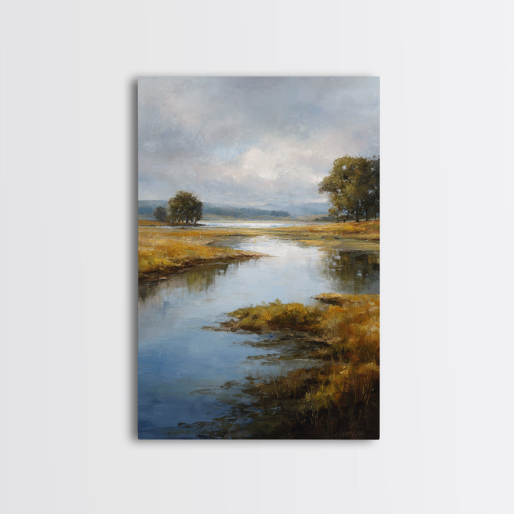 Serene Lake with Pale Morning Reflection Canvas Print, Master Bedroom, Printable Art, Bedroom Decor, Fine Art, Sanctuary, MAS-2x3-39