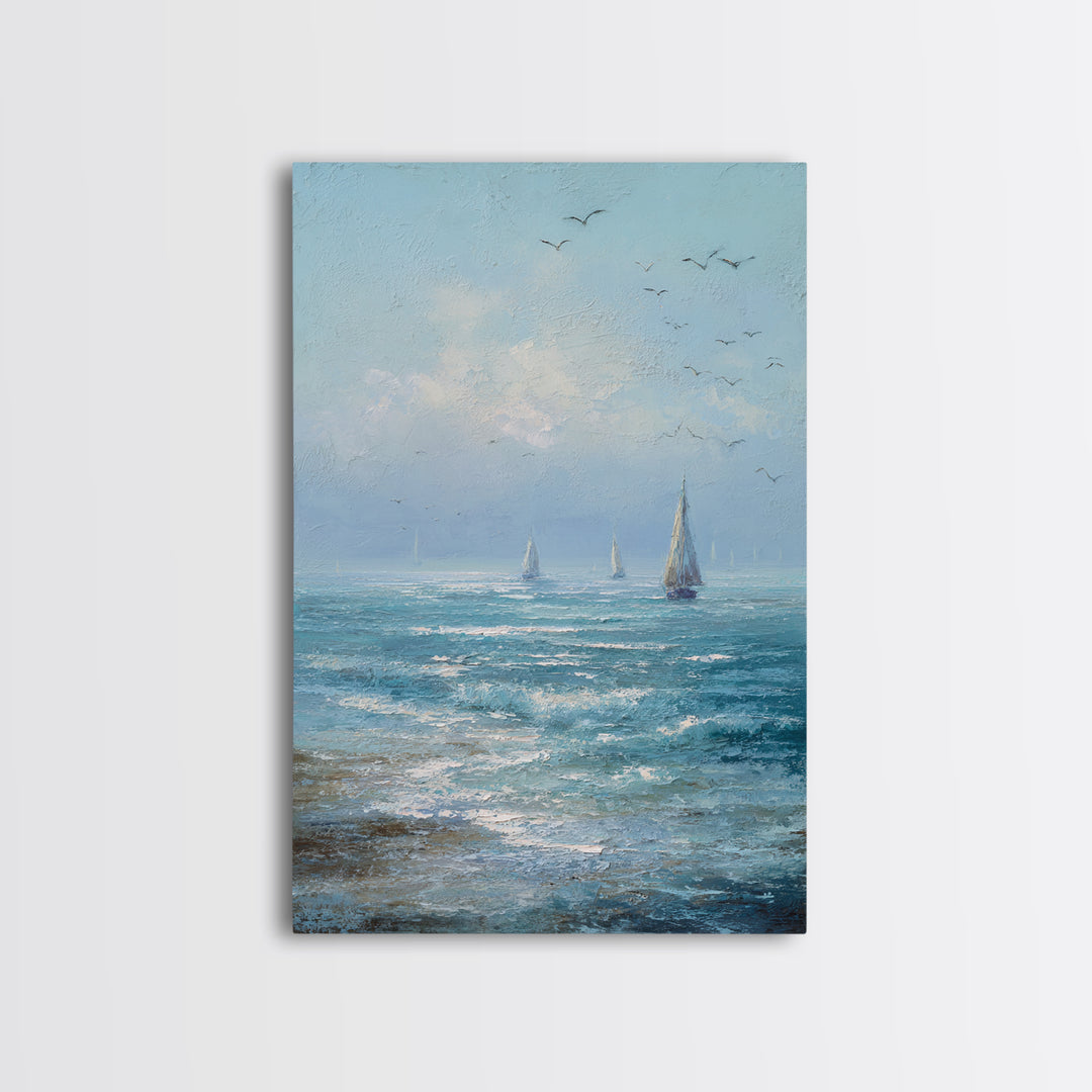 Hotel Coastal Landscape Framed Canvas Print, Master Bedroom, Farmhouse Wall Decor, Bedroom Decor, Fine Art, Sanctuary, MAS-2x3-53