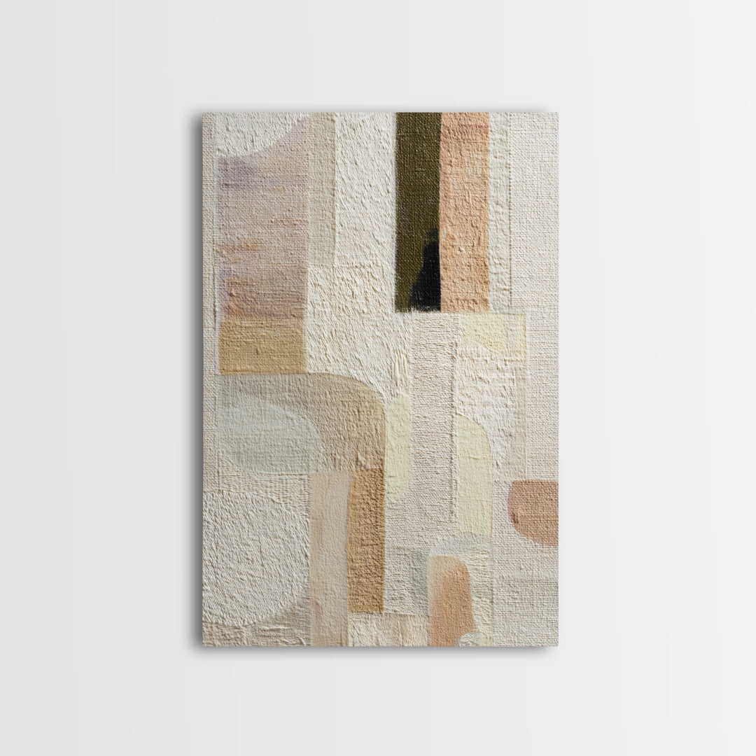 Soft Abstract Linen Texture Framed Canvas Print, Master Bedroom, Farmhouse Wall Decor, Bedroom Decor, Abstract Art, Sanctuary, MAS-2x3-59