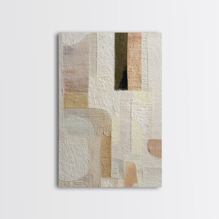 Soft Abstract Linen Texture Framed Canvas Print, Master Bedroom, Farmhouse Wall Decor, Bedroom Decor, Abstract Art, Sanctuary, MAS-2x3-59
