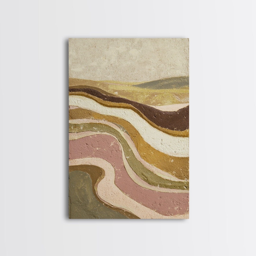 Gold Accented Abstract Arches Framed Canvas Print, Master Bedroom, Wall Art Prints, Bedroom Decor, Abstract Art, Sanctuary, MAS-2x3-64
