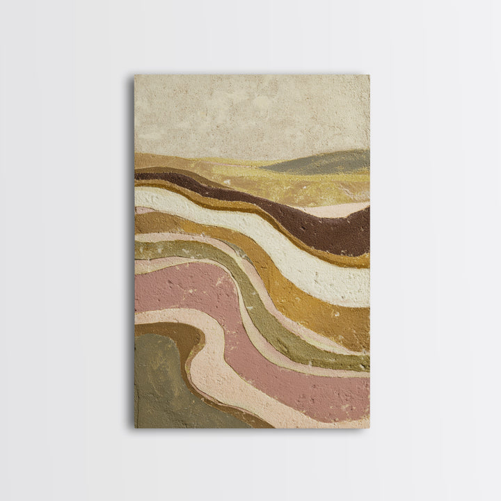 Gold Accented Abstract Arches Framed Canvas Print, Master Bedroom, Wall Art Prints, Bedroom Decor, Abstract Art, Sanctuary, MAS-2x3-64