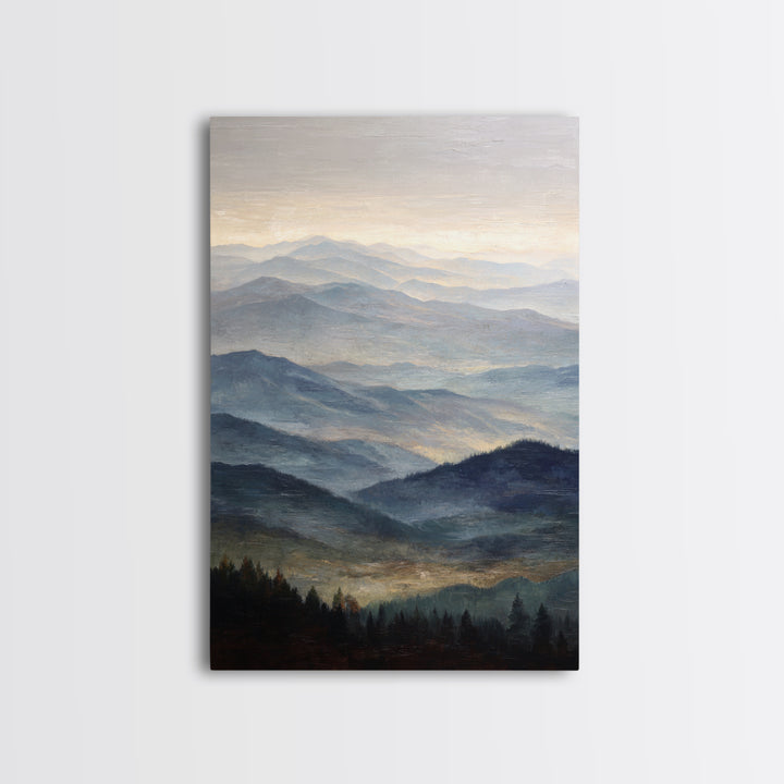 Soft Mountain Ridge Framed Canvas Print, Master Bedroom, Bedroom Prints, Bedroom Decor, Fine Art, Sanctuary, Gallery Decor, MAS-2x3-69