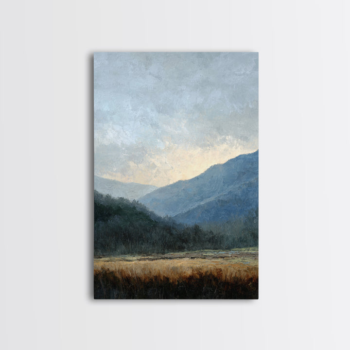 Soft Mountain Ridge Framed Canvas Print, Master Bedroom, Bedroom Prints, Bedroom Decor, Fine Art, Sanctuary, Gallery Decor, MAS-2x3-93