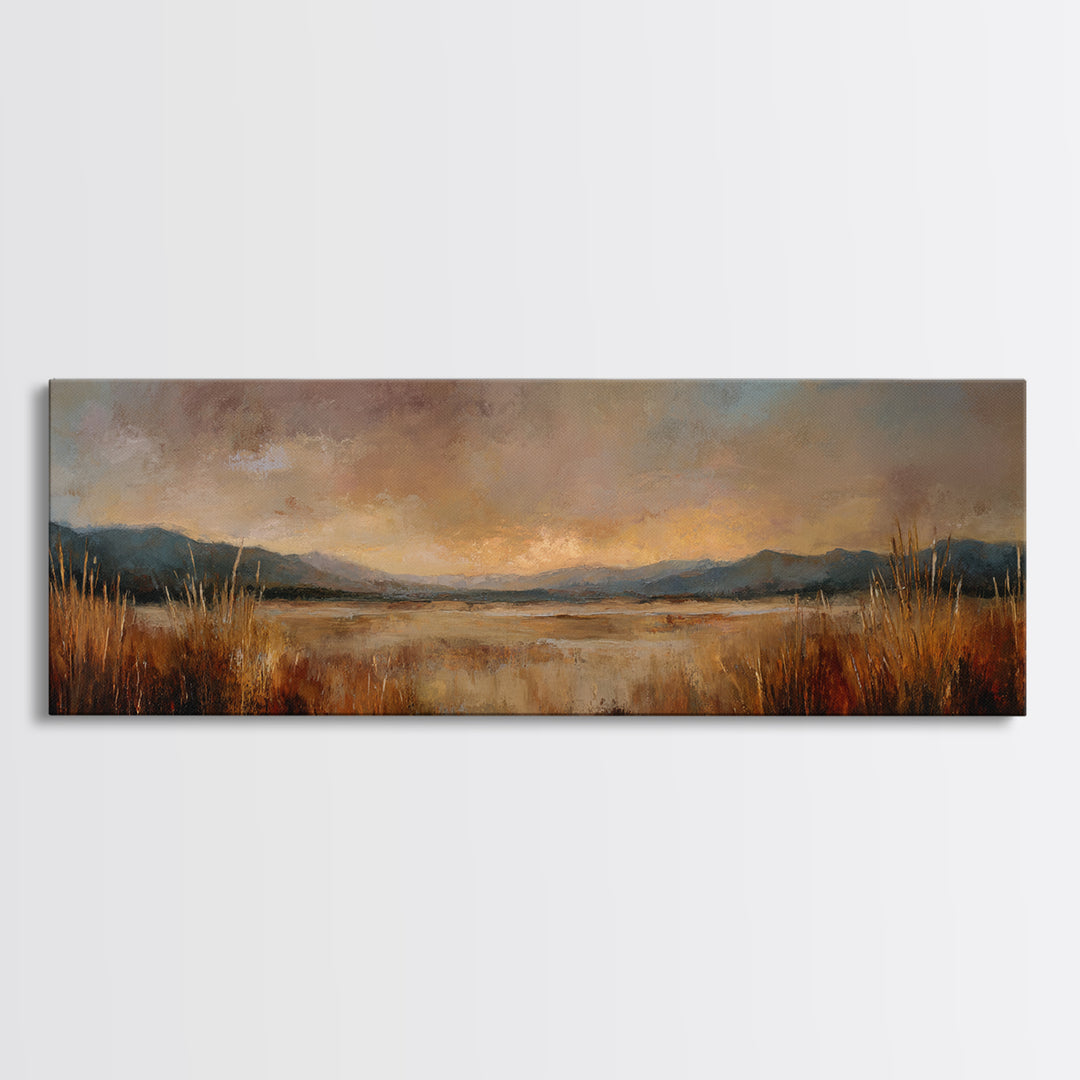 Quiet Desert Dusk Framed Canvas Print, Master Bedroom, Printable Art, Bedroom Decor, Fine Art, Sanctuary, Wall Art Bedroom, MAS-3x1-2