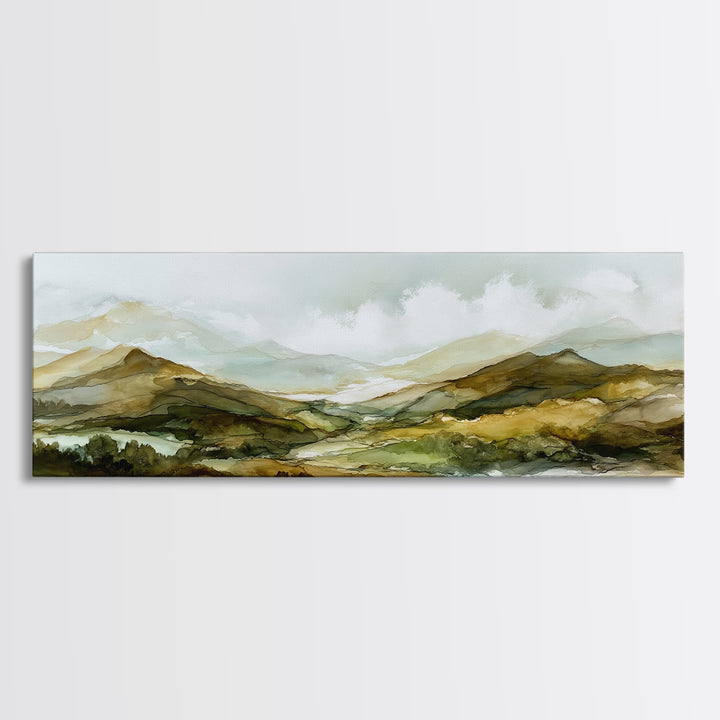 Soft Mountain Ridge Canvas Print, Master Bedroom, Wall Decor Bedroom, Bedroom Decor, Fine Art, Sanctuary, Fine Art Print, MAS-3x1-29
