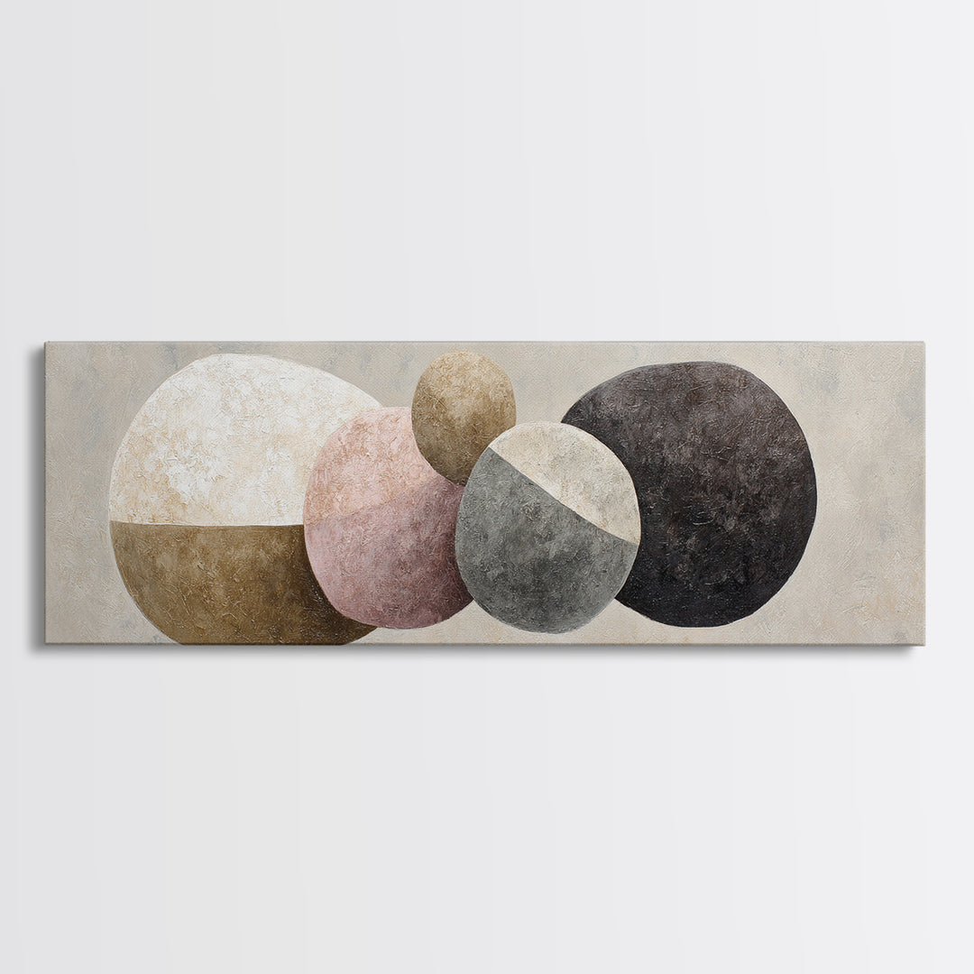 Minimal Stone Shapes Framed Canvas Print, Master Bedroom, Minimalist Decor, Bedroom Decor, Fine Art, Sanctuary, Farmhouse Decor, MAS-3x1-56